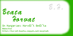 beata horvat business card